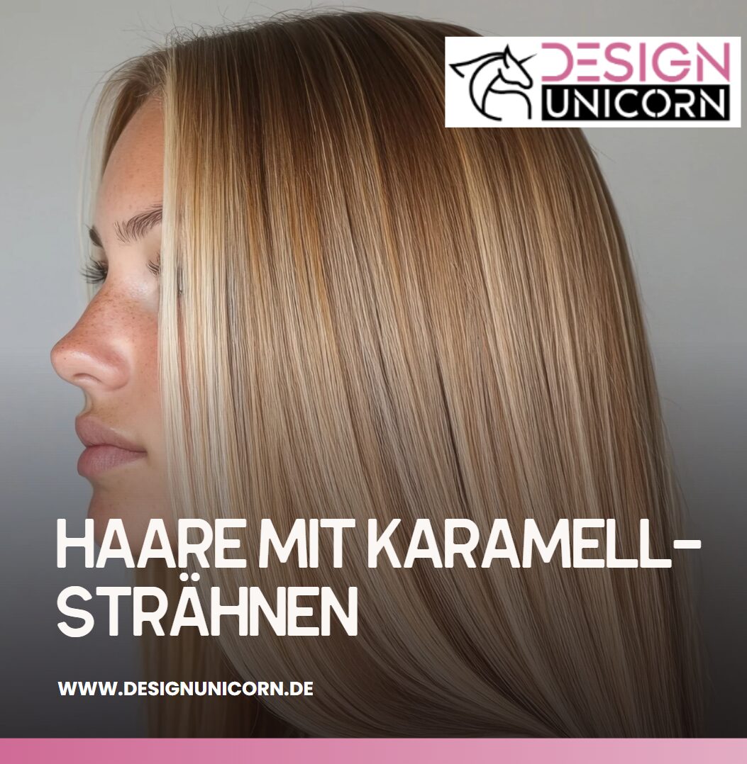 Haare mit Karamell-Strähnen Haare mit Karamell-Strähnen