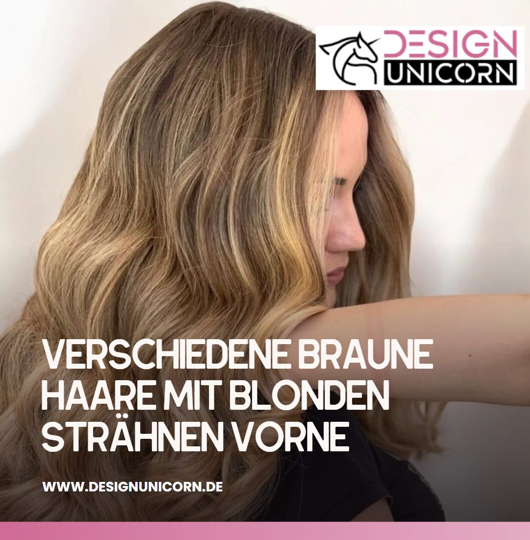 Verschiedene braune Haare mit blonden Strähnen vorne Verschiedene braune Haare mit blonden Strähnen vorne