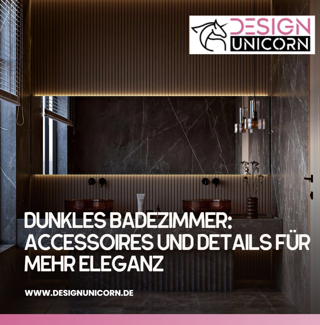Dunkles Badezimmer Accessoires und Details für mehr Eleganz
